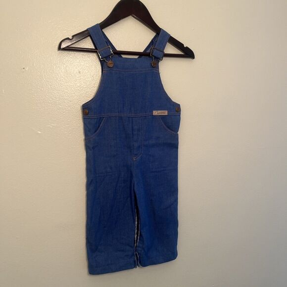 Carters Baby Vintage 90s Single Stitch Denim Overalls, Blue- Size 24 M, Made USA - Picture 3 of 10